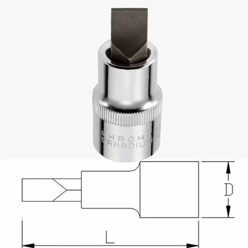 1/2" Dr. Slotted Bit Socket