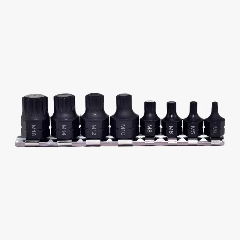 8-tlg. 1/4 Zoll & 3/8 Zoll Dr. Superkurzer Schlag-Spline-Bit-Steckschlüsselsatz