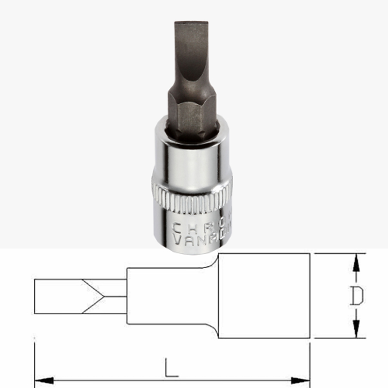 3/8" Dr. Slotted Bit Socket