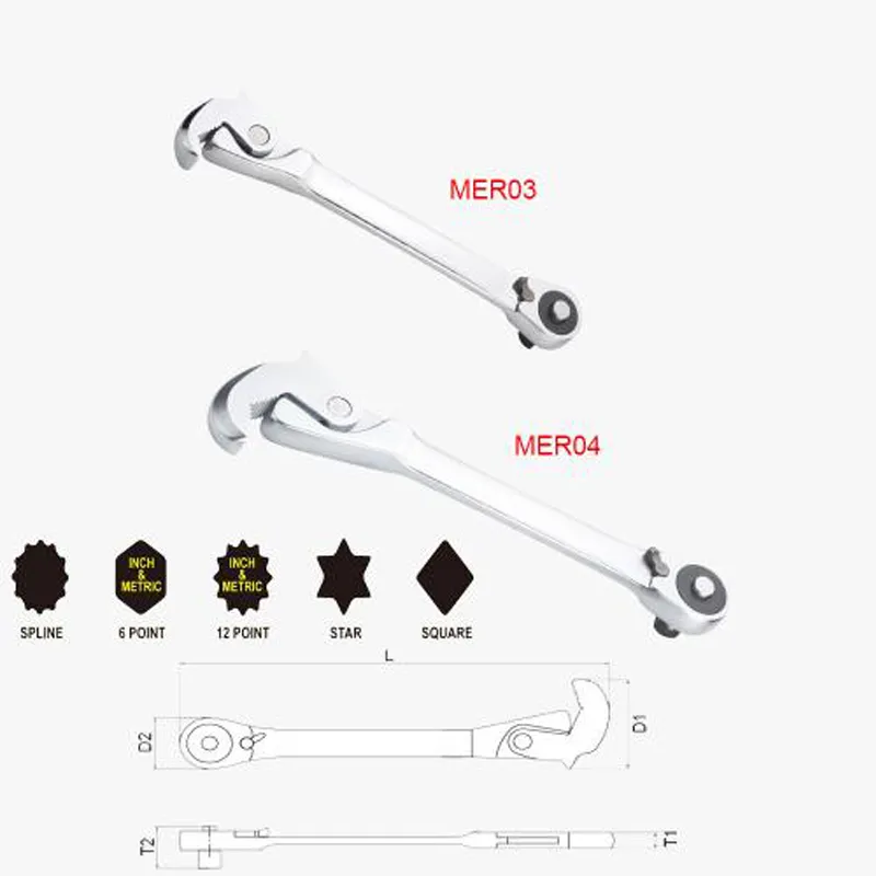 Multi-Size Eagle Type Gear Ratchet